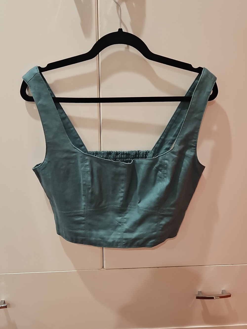 Banana Republic Factory Teal Crop Top with Square Neck